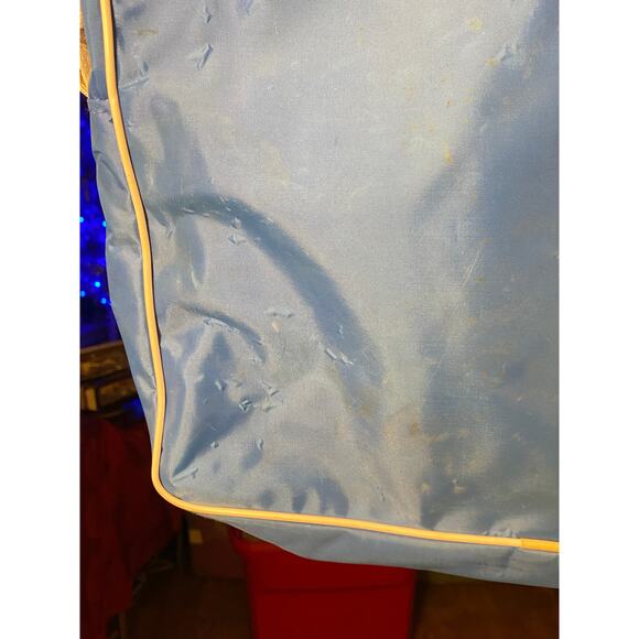 VTG Santa Fe Railroad Messenger Bag w hand and shoulder straps blue white nylon - Picture 7 of 14